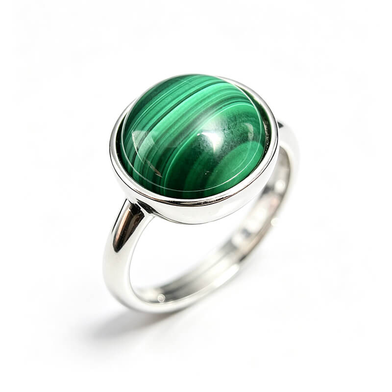 Seraphina Bezel Malachite Silver Ring