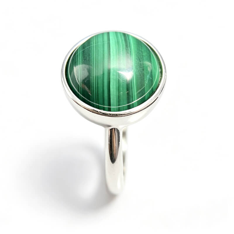 Seraphina Bezel Malachite Silver Ring