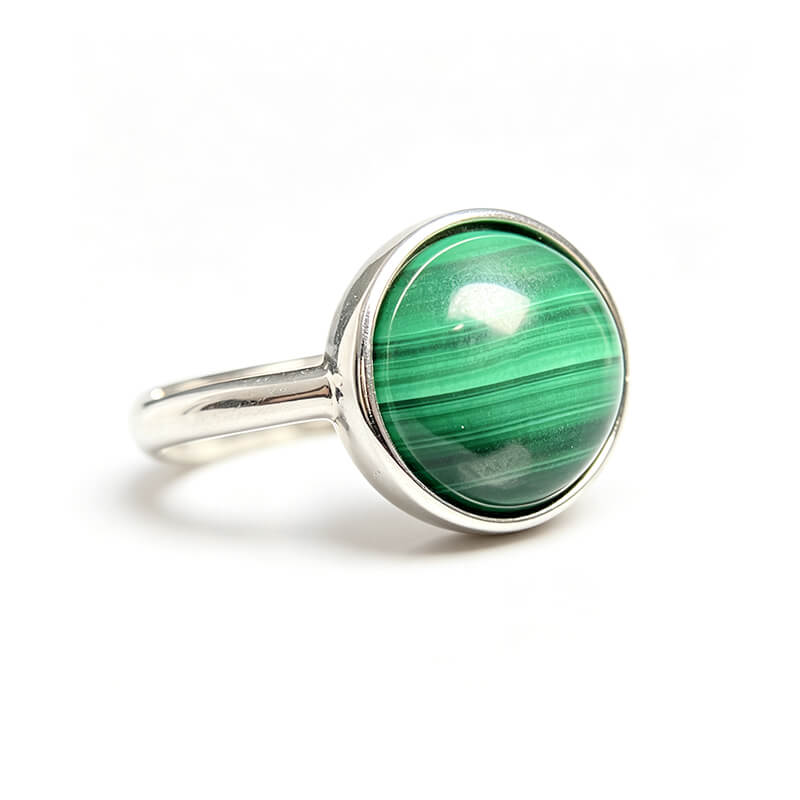 Seraphina Bezel Malachite Silver Ring