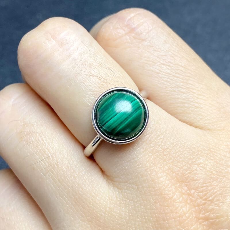 Seraphina Bezel Malachite Silver Ring