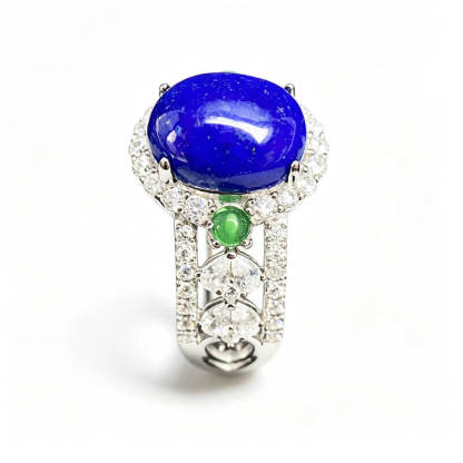 Seraphina Victorian Lapis Lazuli Silver Ring