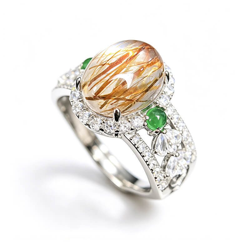 Aurora Hollow Super Seven Halo Silver Ring