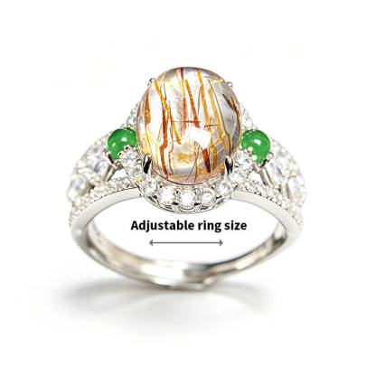 Aurora Hollow Super Seven Halo Silver Ring