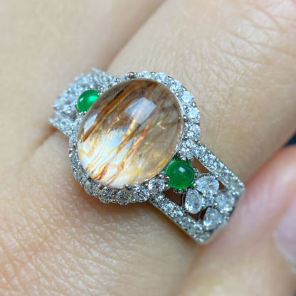 Aurora Hollow Super Seven Halo Silver Ring