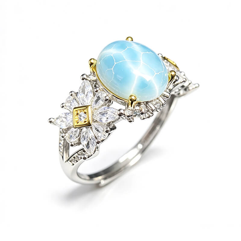 Marina Vintage Coastal Larimar Statement Ring