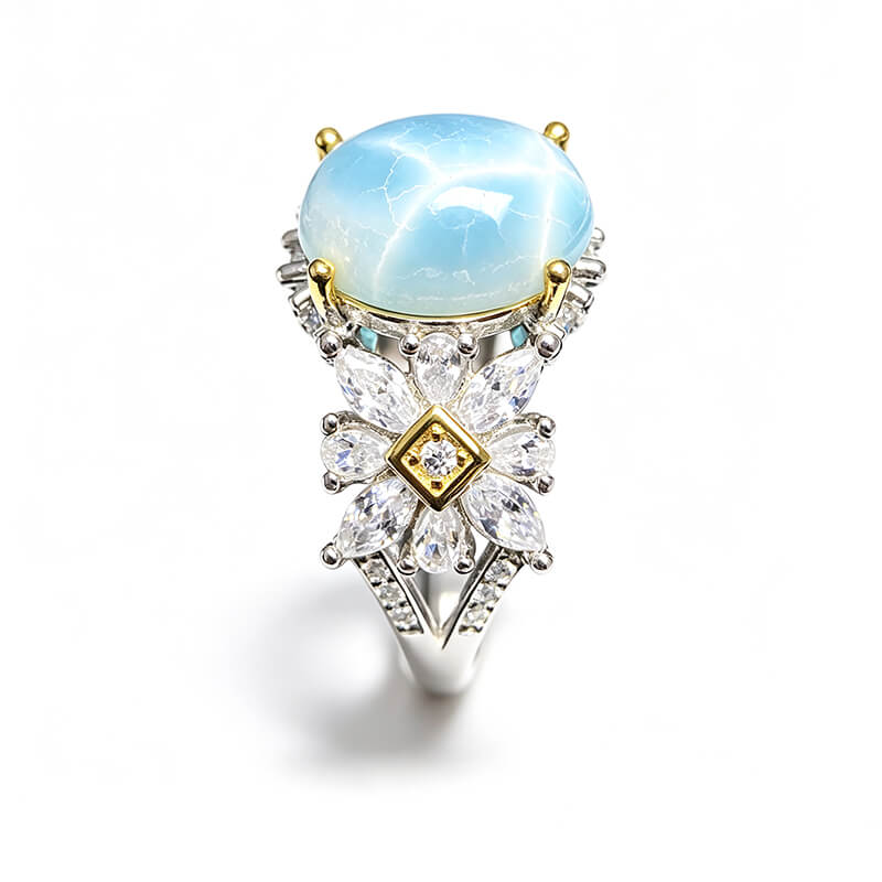 Marina Vintage Coastal Larimar Statement Ring