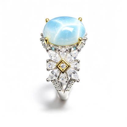 Marina Vintage Coastal Larimar Statement Ring