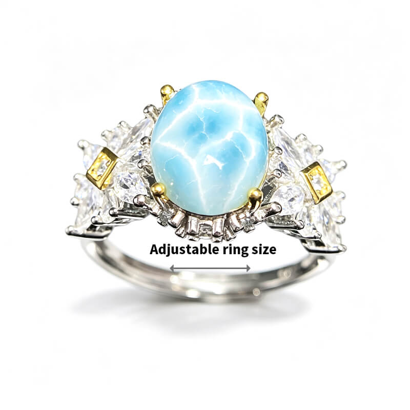 Marina Vintage Coastal Larimar Statement Ring