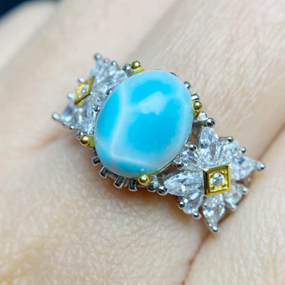 Marina Vintage Coastal Larimar Statement Ring
