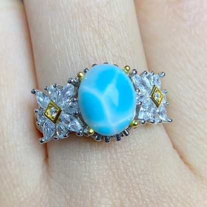 Marina Vintage Coastal Larimar Statement Ring