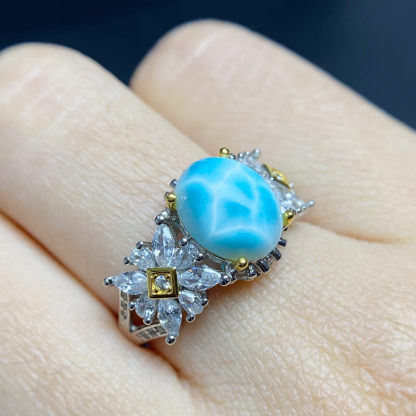 Marina Vintage Coastal Larimar Statement Ring