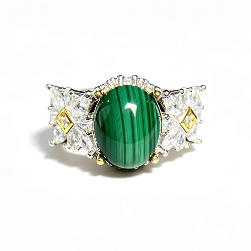 Rosalind Vintage Garden Malachite Statement Ring