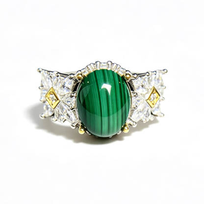 Rosalind Vintage Garden Malachite Statement Ring