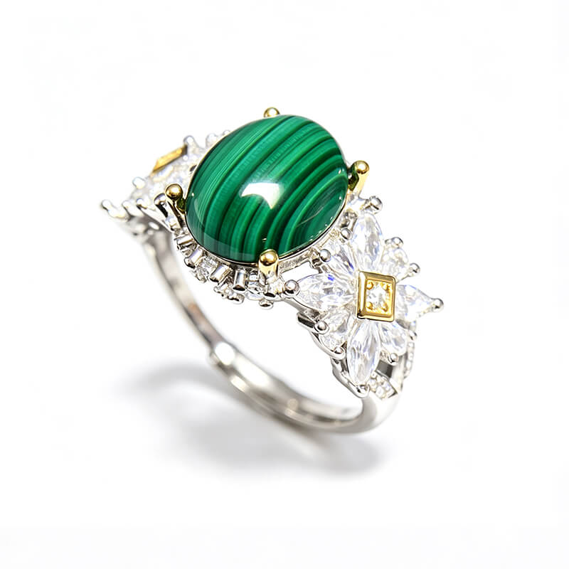 Rosalind Vintage Garden Malachite Statement Ring