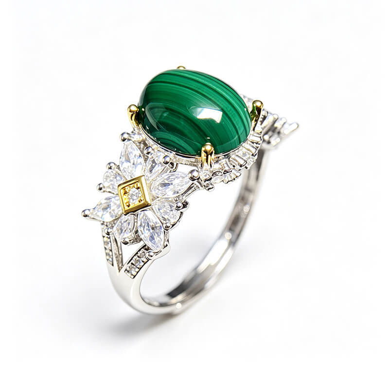 Rosalind Vintage Garden Malachite Statement Ring