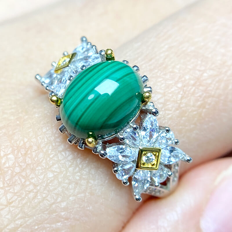 Rosalind Vintage Garden Malachite Statement Ring