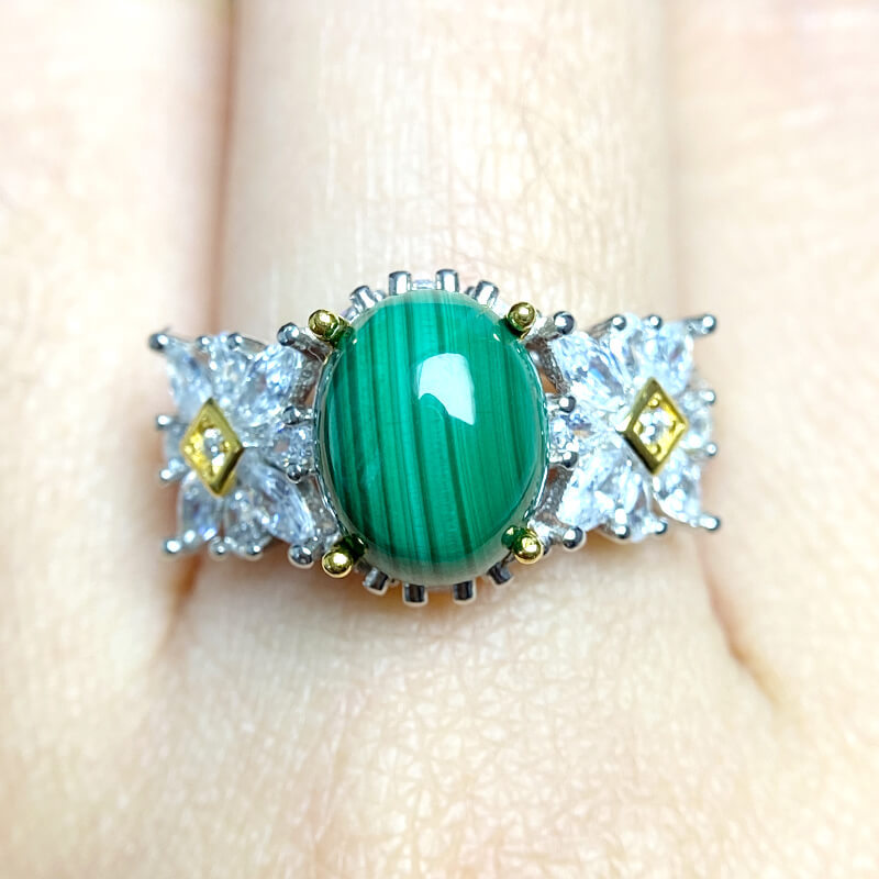 Rosalind Vintage Garden Malachite Statement Ring