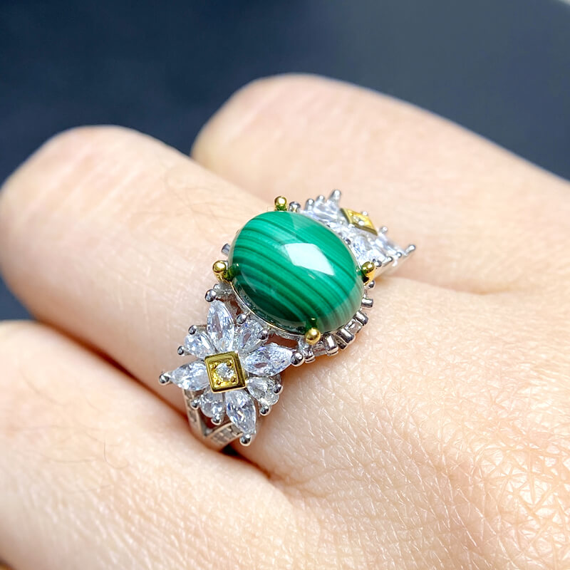 Rosalind Vintage Garden Malachite Statement Ring