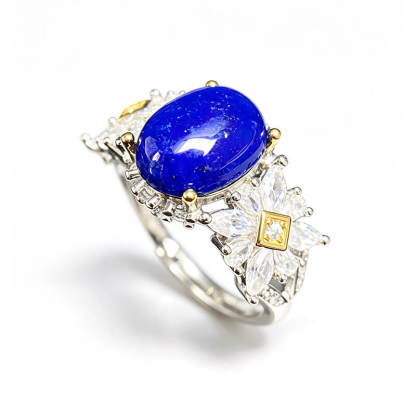 Vanessa Butterfly Lapis Lazuli Silver Ring
