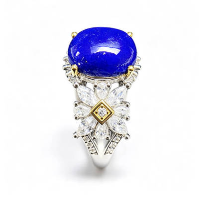 Vanessa Butterfly Lapis Lazuli Silver Ring
