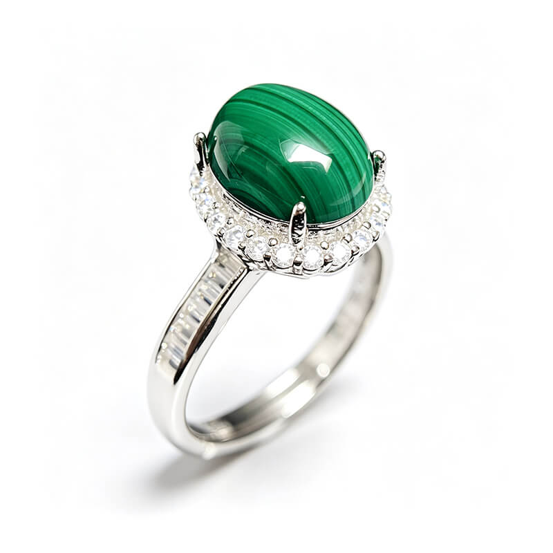 Corona Halo Malachite Silver Ring