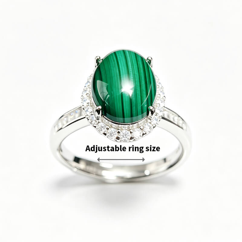 Corona Halo Malachite Silver Ring