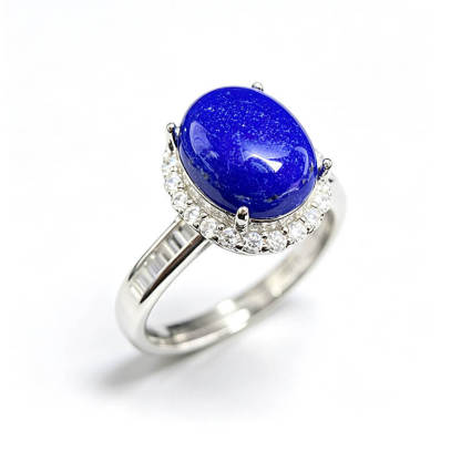 Kaelani Halo Lapis Lazuli Silver Ring