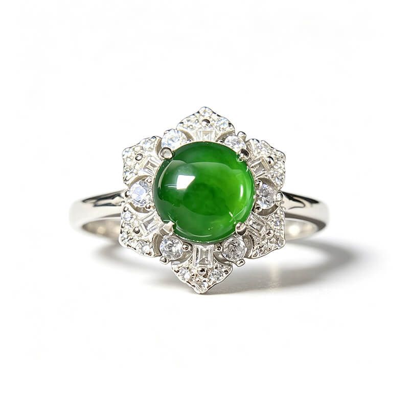[Copy]Florentina Three Flower Jade Statement Ring