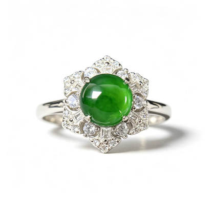 [Copy]Florentina Three Flower Jade Statement Ring