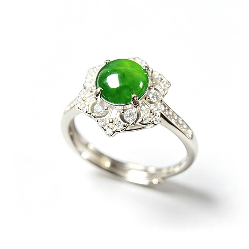 [Copy]Florentina Three Flower Jade Statement Ring