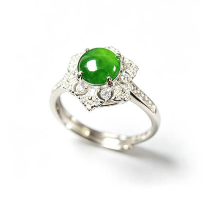 [Copy]Florentina Three Flower Jade Statement Ring