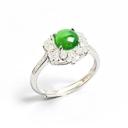 [Copy]Florentina Three Flower Jade Statement Ring