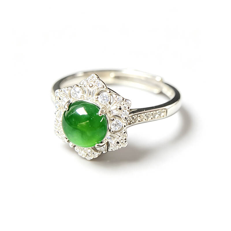 [Copy]Florentina Three Flower Jade Statement Ring