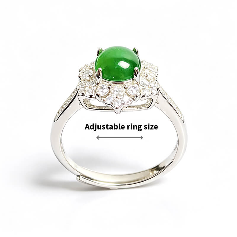 [Copy]Florentina Three Flower Jade Statement Ring