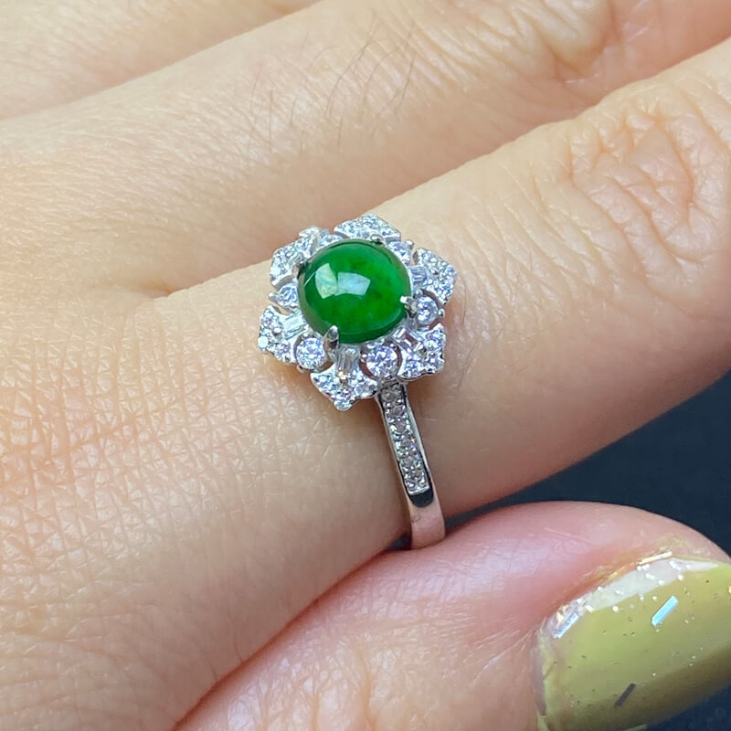 [Copy]Florentina Three Flower Jade Statement Ring