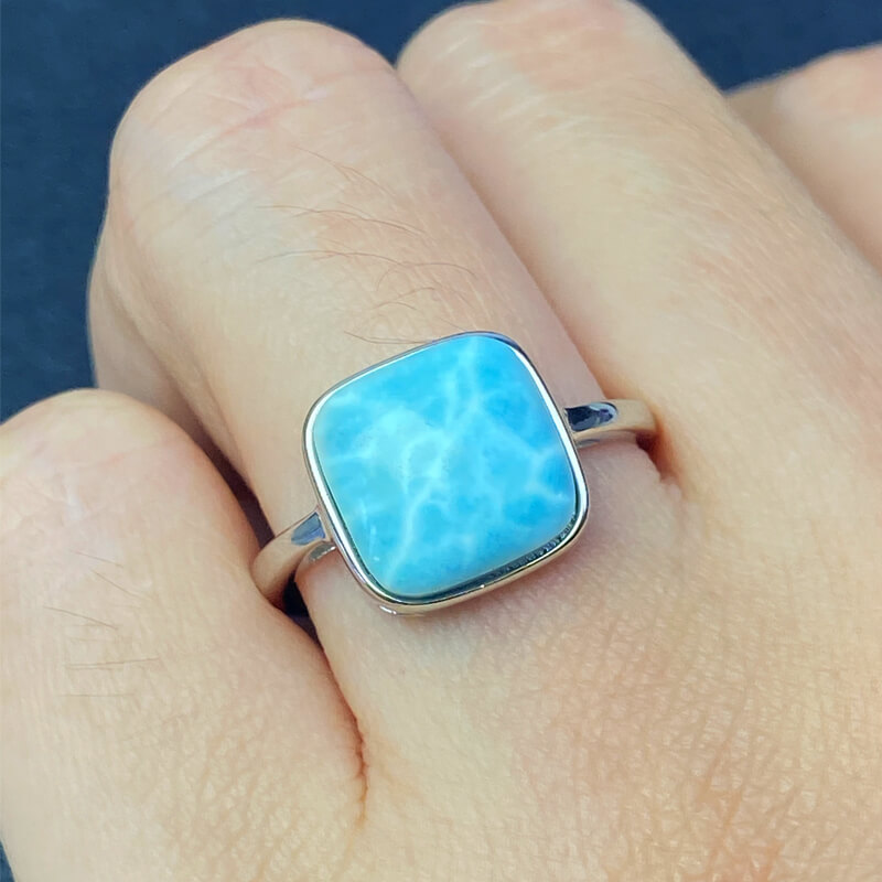 Tide Vein Larimar Ring