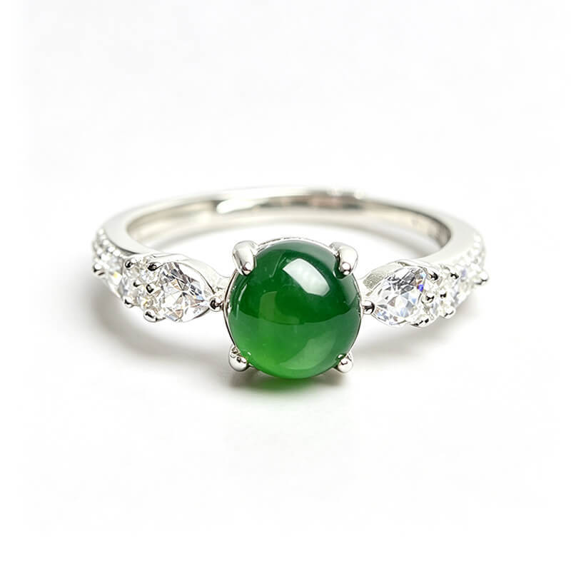 Seren Oriental Slim Band Jade Statement Ring