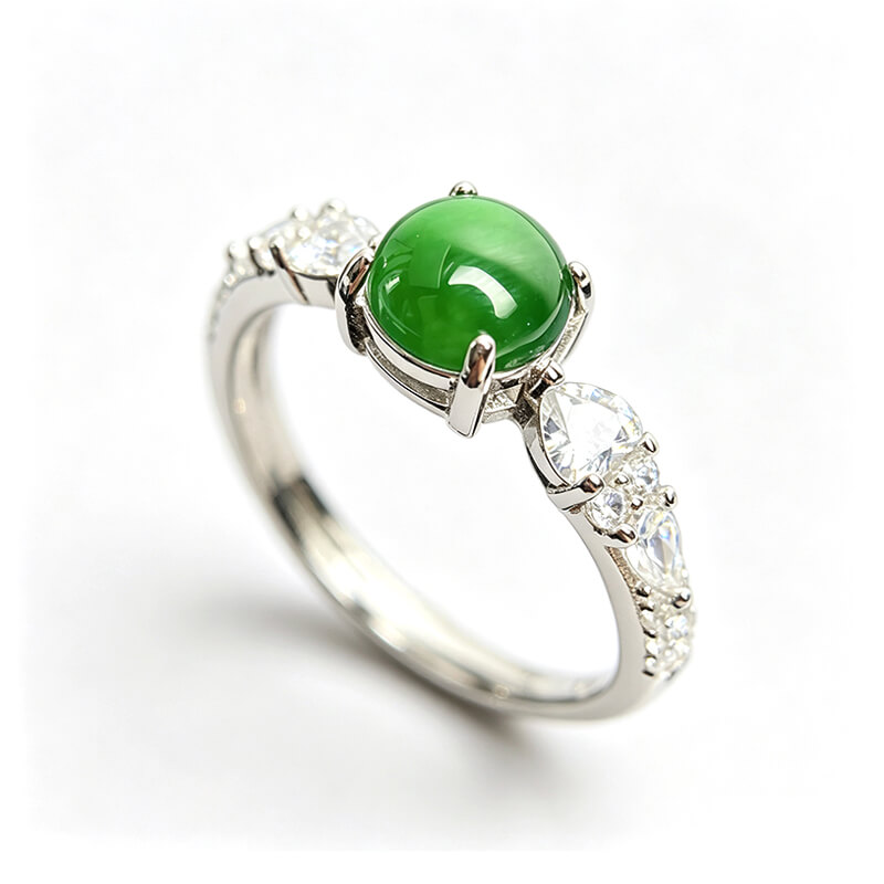 Seren Oriental Slim Band Jade Statement Ring