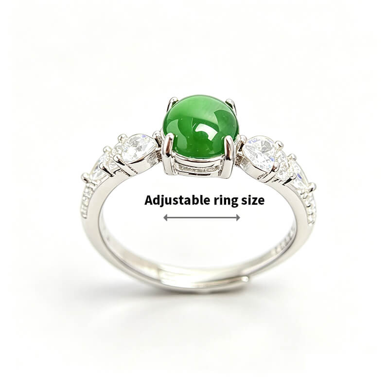 Seren Oriental Slim Band Jade Statement Ring