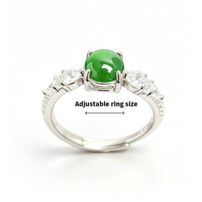 Seren Oriental Slim Band Jade Statement Ring