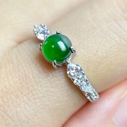 Seren Oriental Slim Band Jade Statement Ring