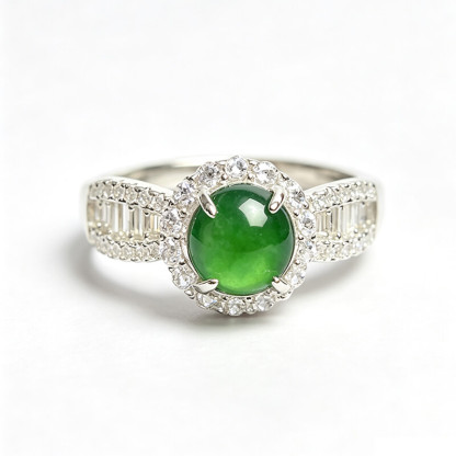 Liana Vivid Green Jade Statement Ring