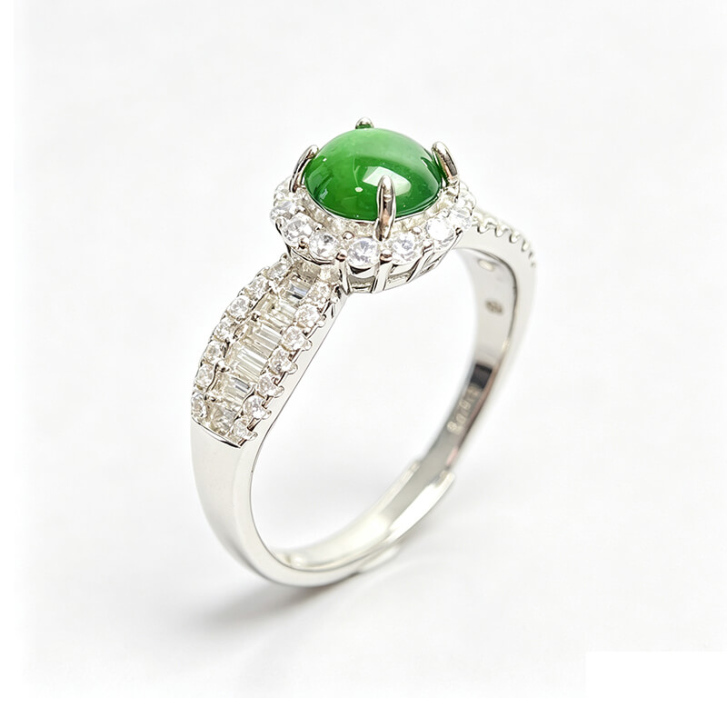 Liana Vivid Green Jade Statement Ring