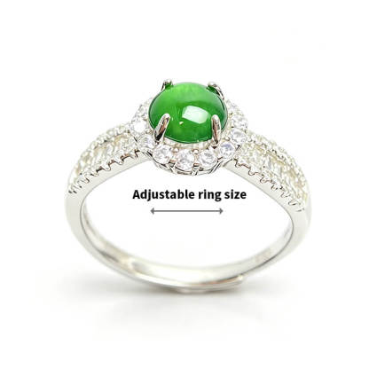 Liana Vivid Green Jade Statement Ring