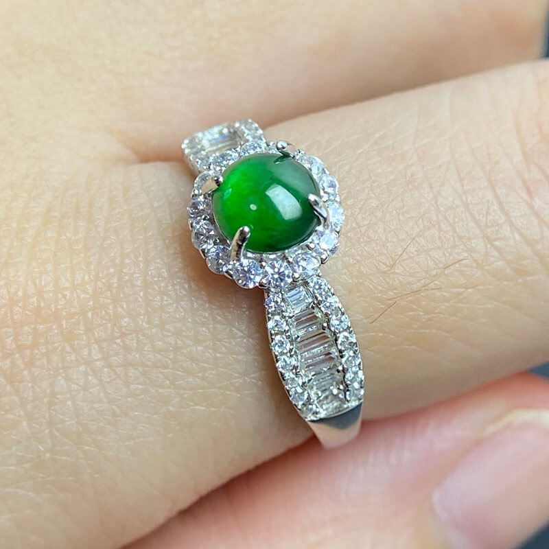 Liana Vivid Green Jade Statement Ring
