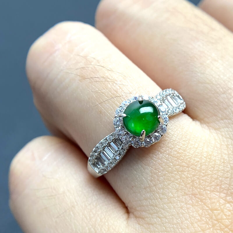 Liana Vivid Green Jade Statement Ring