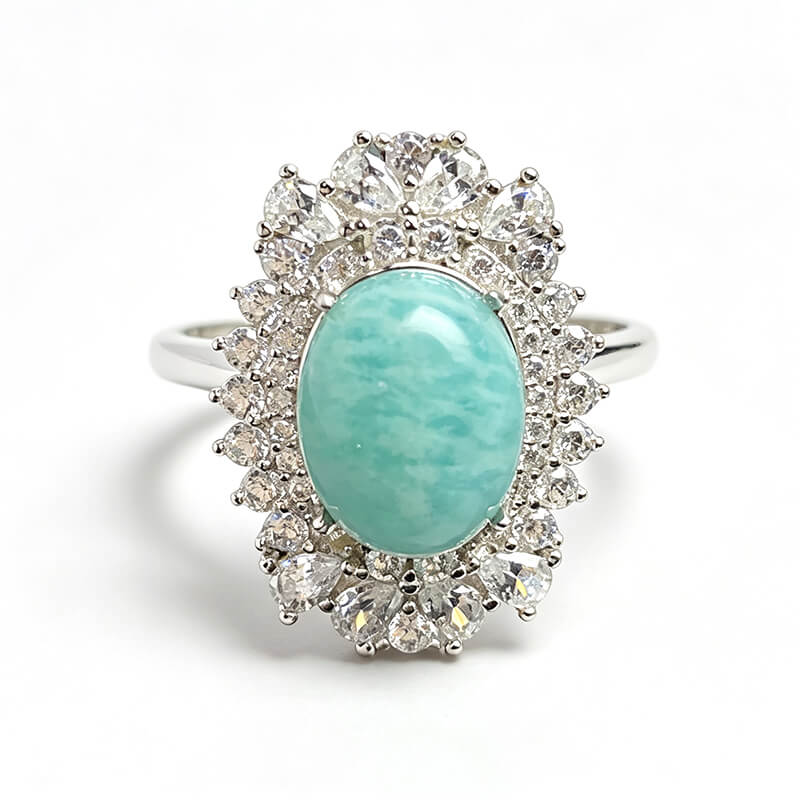 [Copy]Aqua Halo Amazonite Ring