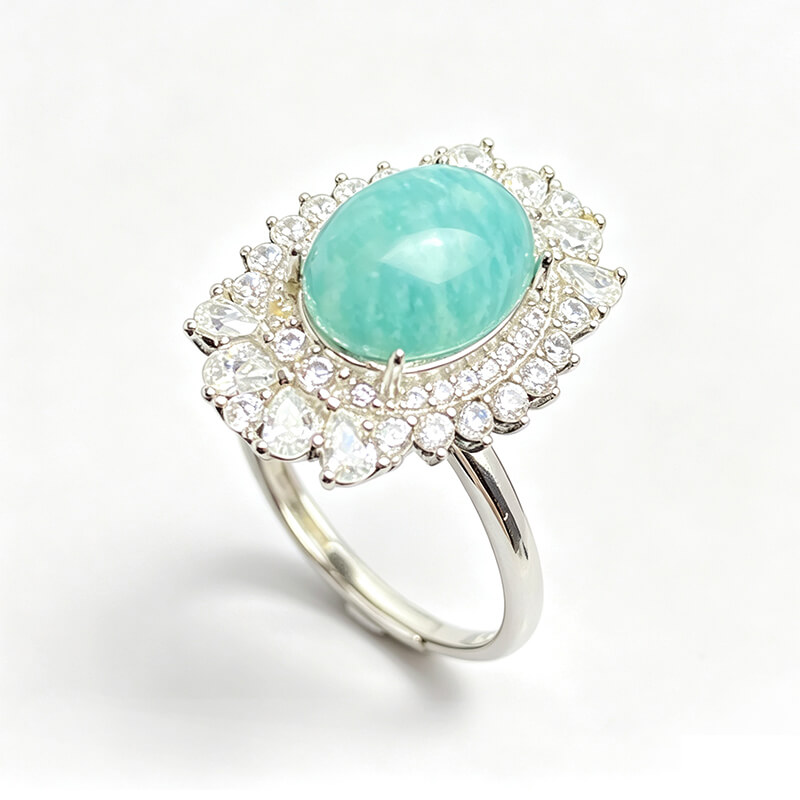 [Copy]Aqua Halo Amazonite Ring