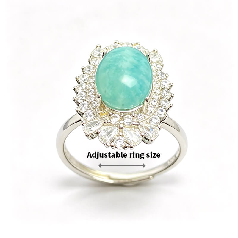 [Copy]Aqua Halo Amazonite Ring
