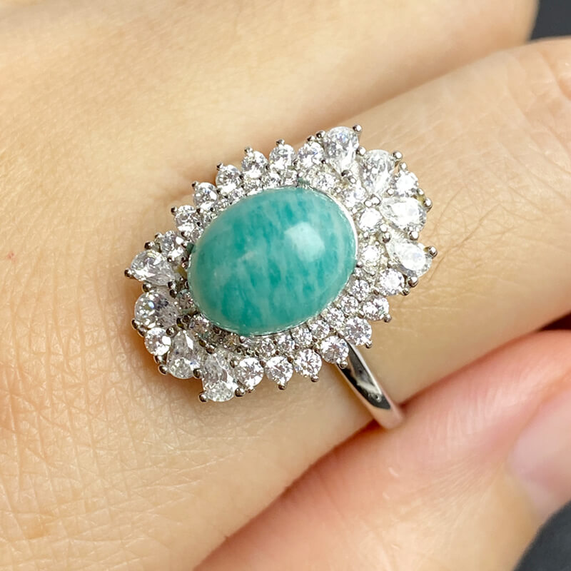 [Copy]Aqua Halo Amazonite Ring